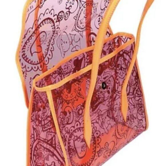 Clear Pink PVC Vivienne Westwood tote with Orange leather trim - Picture 9 of 9